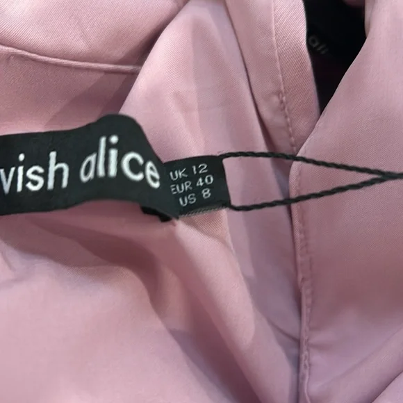 NWT Lavish Alice Pink Asymmetrical Ruffled Sheath Dress - Picture 5 of 5